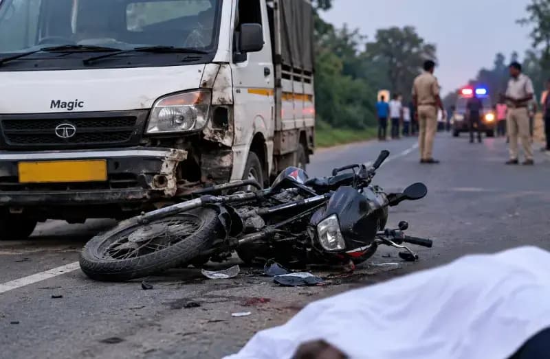 रॉन्ग साइड से आई मैजिक ने बाइक सवार हलवाई को मारी टक्कर, उपचार के दौरान मौत